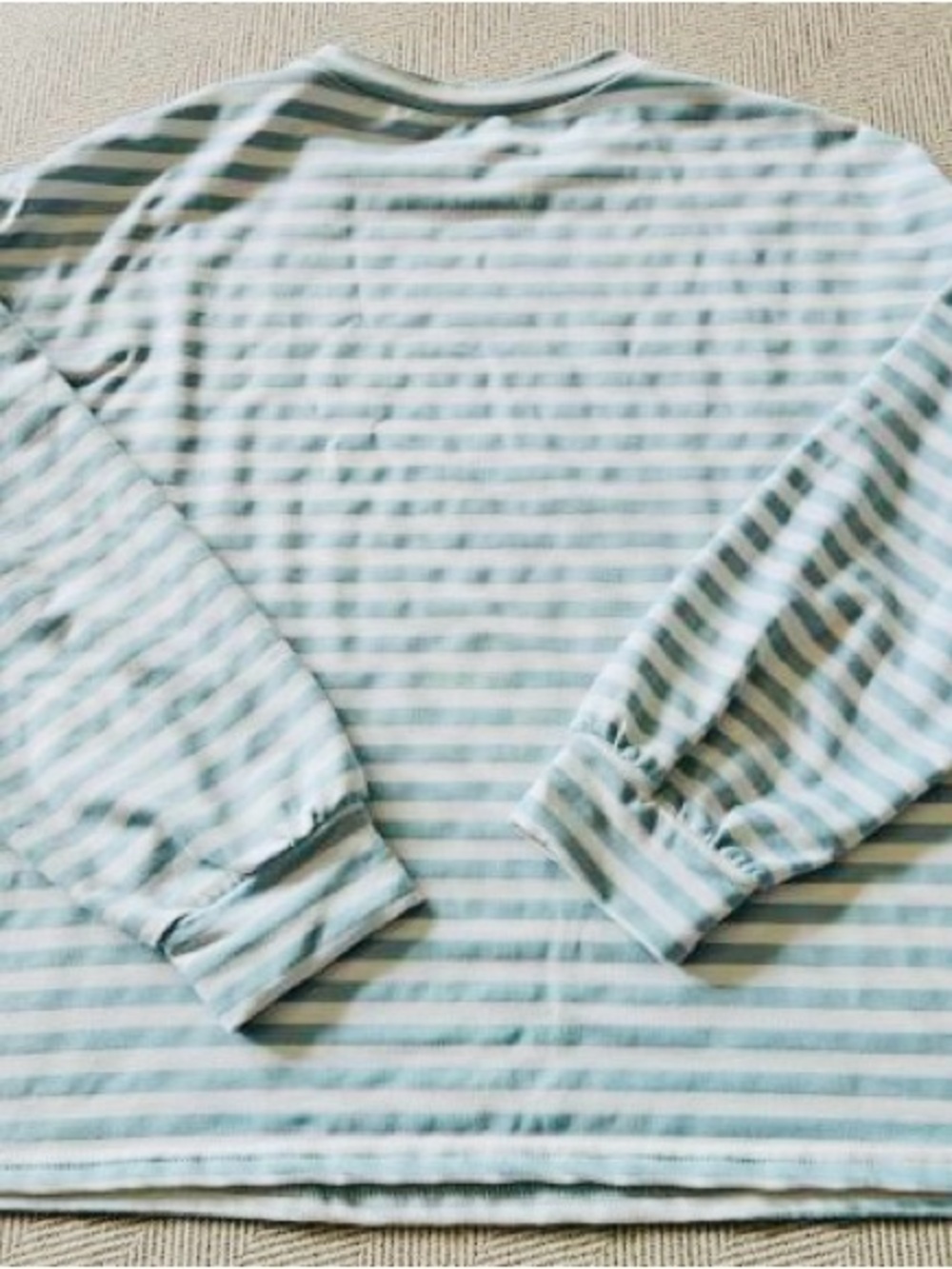 Cozy & Stylish Light Blue Striped 2-Piece Matching Loungewear Set -XLARGE